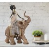 STATUIE MASAI TRIBAL CU ELEFANT CM 22,5X12X32,5 