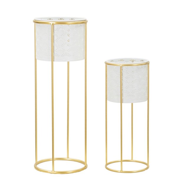 SUPORT VAZA ALB SET 2 BUC CM Ø 17X46-14X34 