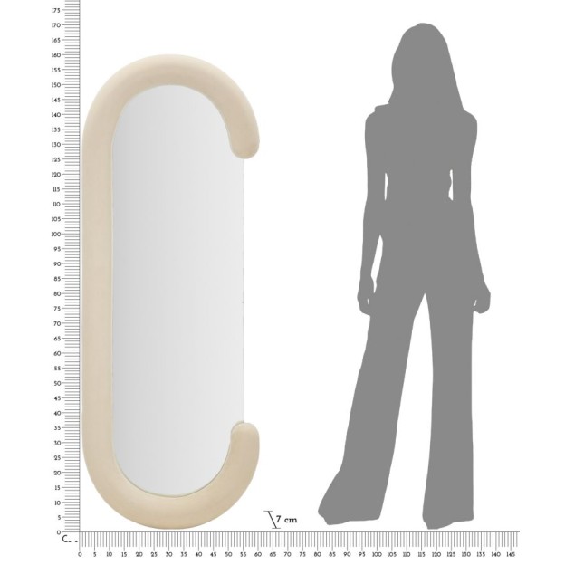 OGLINDA DE PERETE CHANTAL CREAM VELVET CM 60X7X160