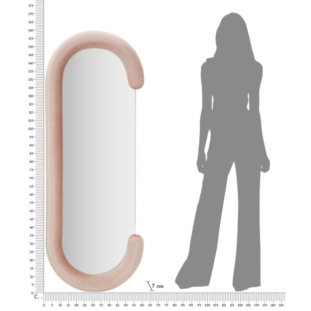 OGLINDA DE PERETE CHANTAL ROZ VELVET CM 60X7X160