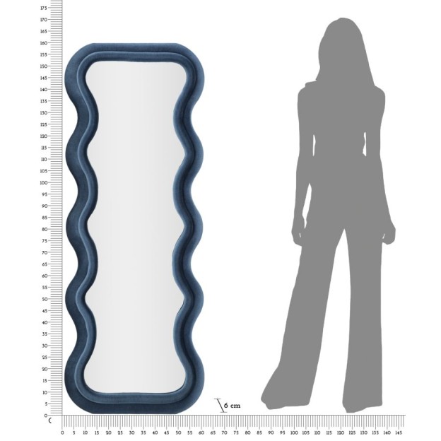 OGLINDA DE PERETE EMILY BLUE VELVET 60X6X160