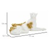 FIGURINA LEOPARD ALB/AUR CM 53X21,5X24