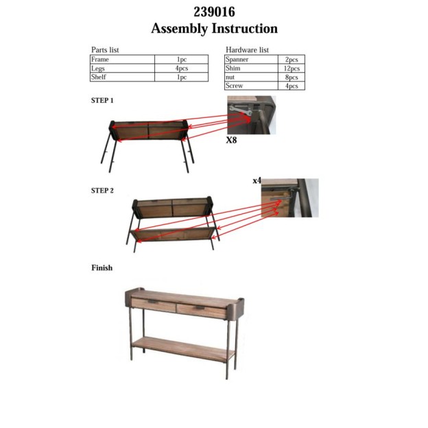 CONSOLA TORONTO CM 120X31X72