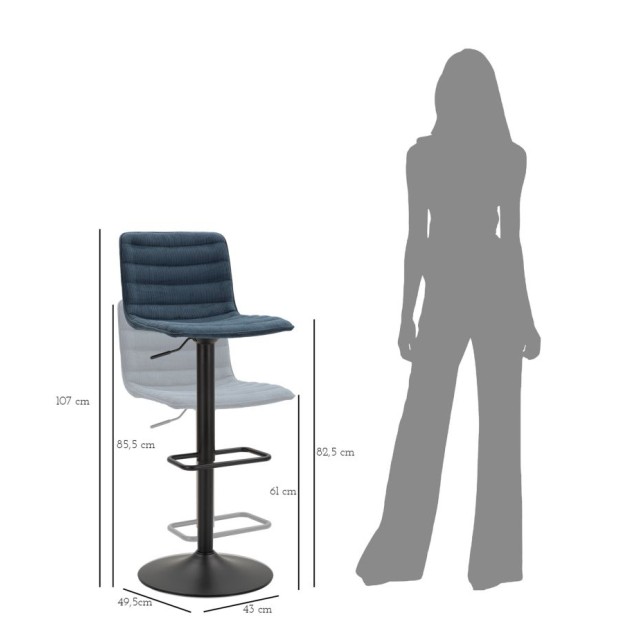 SCAUN DE BAR 43X49,5X85,5-107(SAZ CM 61-82,5) SET 2BUC 