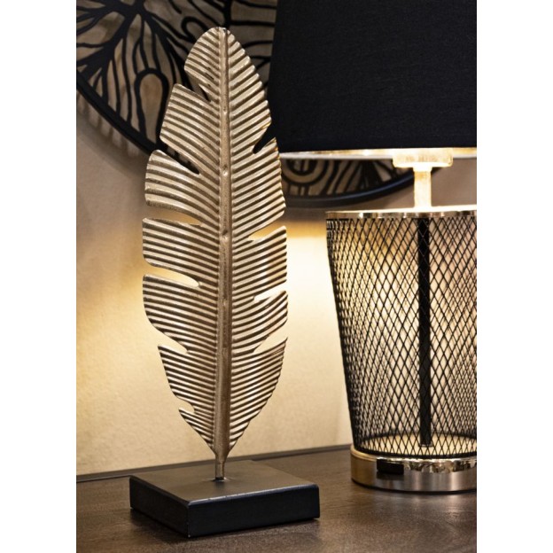 DECORATIUNE CU SUPORT LUMANARE LEAF GLAM 10X10X34 
