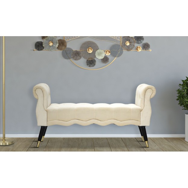 PANCHETTA PARIS CREMA/GOLD CM 120X40X60