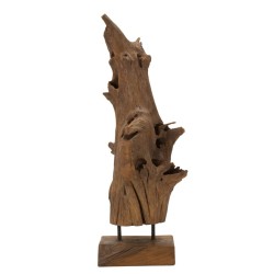 SCULPTURA DIN LEMN DE TEC AKAR 23X27X64 | HomeVibes