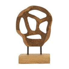 SCULPTURA LUBANG DIN LEMN DE TEC 18X10X27