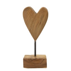 SCULPTURA  DIN LEMN DE TEC INIMA 10X10X25 | HomeVibes