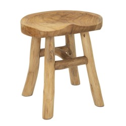 TABURET DIN LEMN DE TEC 40X32X42 | HomeVibes