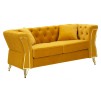 CANAPEA EMY MUSTARD CU PERNE CM 162X83X76