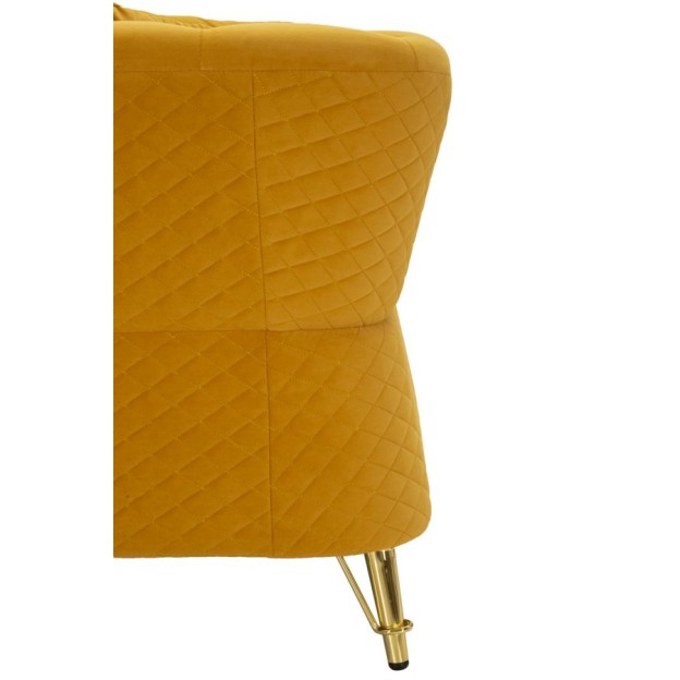 CANAPEA EMY MUSTARD CU PERNE CM 162X83X76