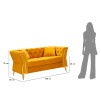 CANAPEA EMY MUSTARD CU PERNE CM 162X83X76