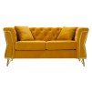 CANAPEA EMY MUSTARD CU PERNE CM 162X83X76