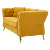 CANAPEA EMY MUSTARD CU PERNE CM 162X83X76