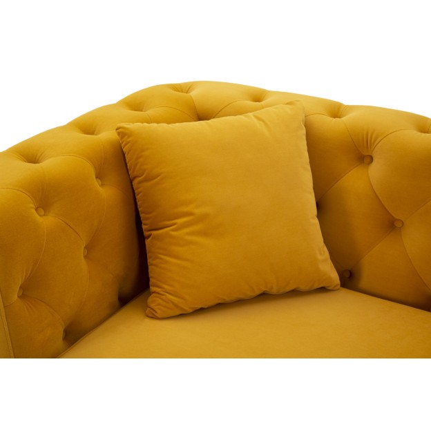 CANAPEA EMY MUSTARD CU PERNE CM 162X83X76