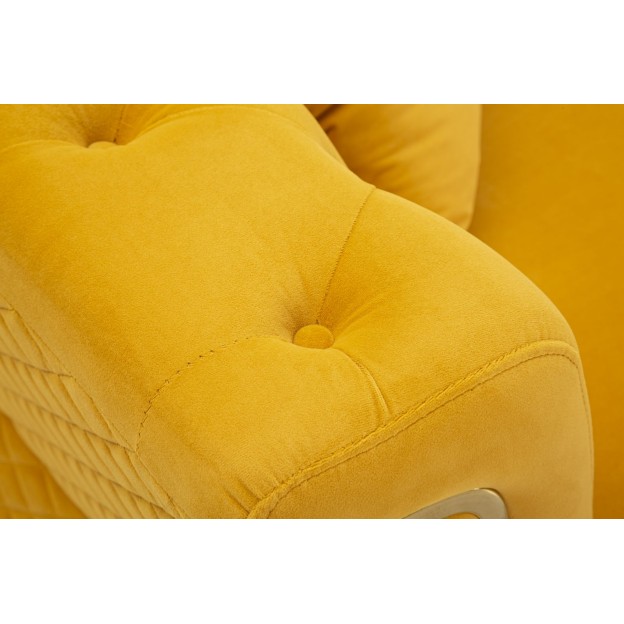 CANAPEA EMY MUSTARD CU PERNE CM 162X83X76