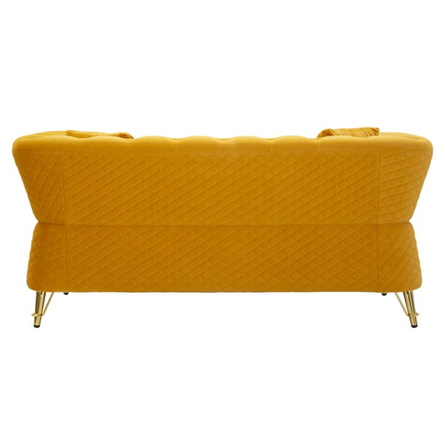 CANAPEA EMY MUSTARD CU PERNE CM 162X83X76