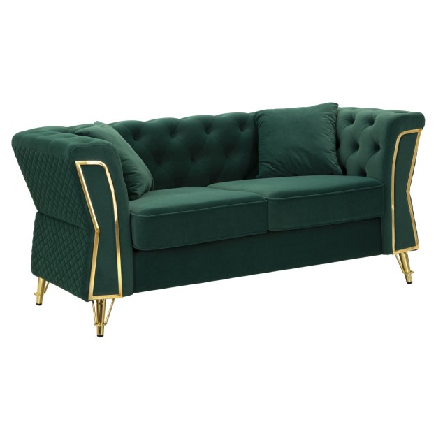 CANAPEA EMY VERDE CU PERNE 162X83X76