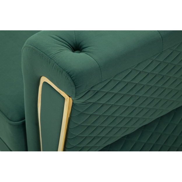 CANAPEA EMY VERDE CU PERNE 162X83X76