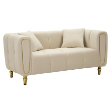 CANAPEA CU PERNE ALMA CREMA 155X81X71