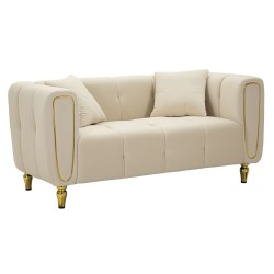 CANAPEA CU PERNE ALMA CREMA 155X81X71