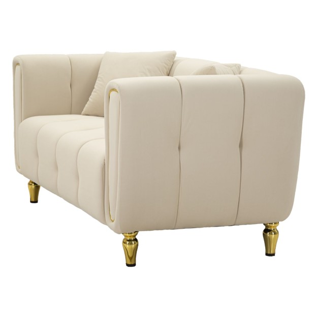 CANAPEA CU PERNE ALMA CREMA 155X81X71