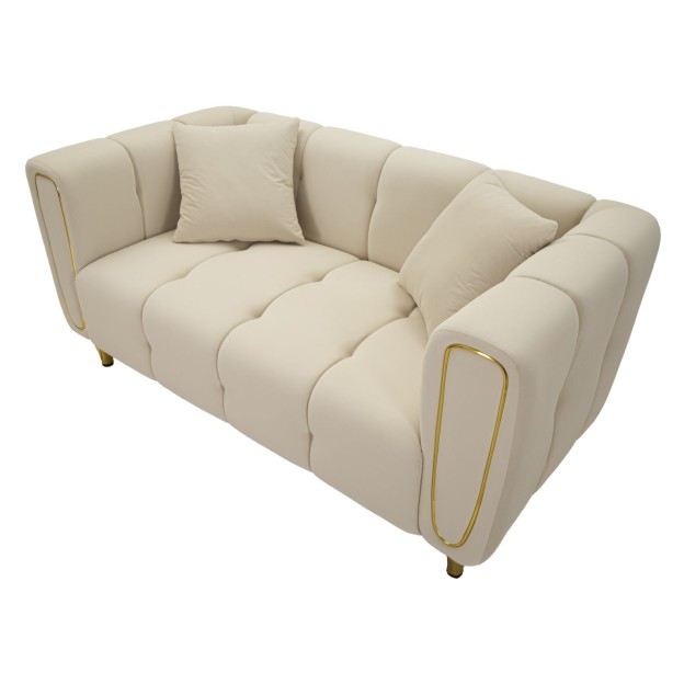 CANAPEA CU PERNE ALMA CREMA 155X81X71