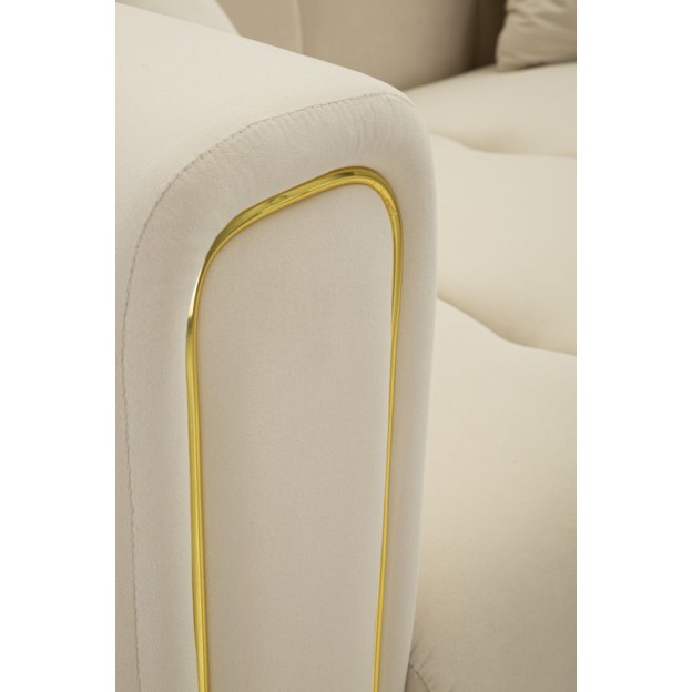 CANAPEA CU PERNE ALMA CREMA 155X81X71