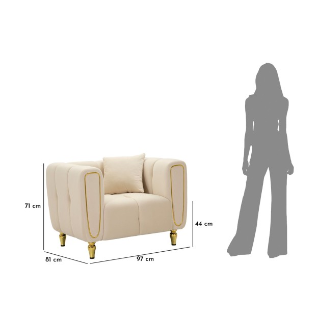 FOTOLIU ALMA CREMA CUSCINO 97X81X71