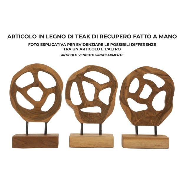 SCULPTURA LUBANG DIN LEMN DE TEC 18X10X27 