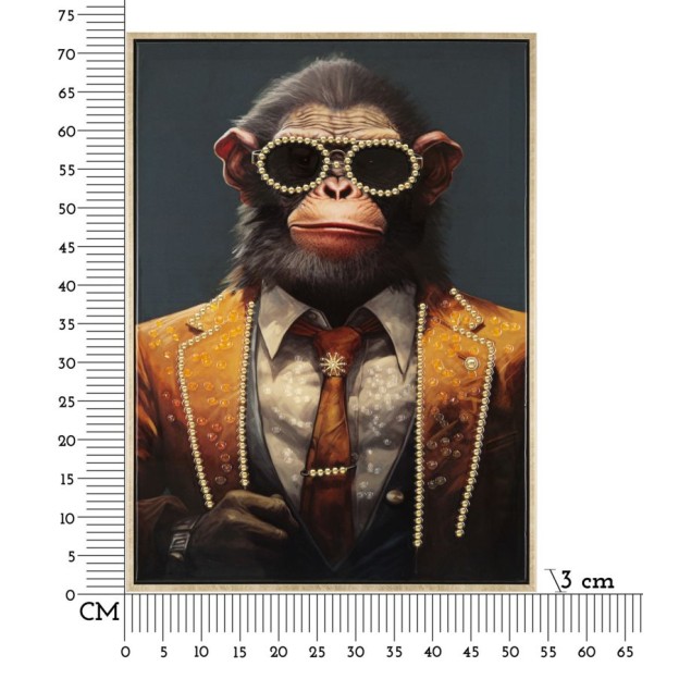 TABLOU DE PERETE CU CADRU MONKY CM 52,5X2,8X72,5