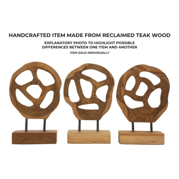 SCULPTURA LUBANG DIN LEMN DE TEC 18X10X27 