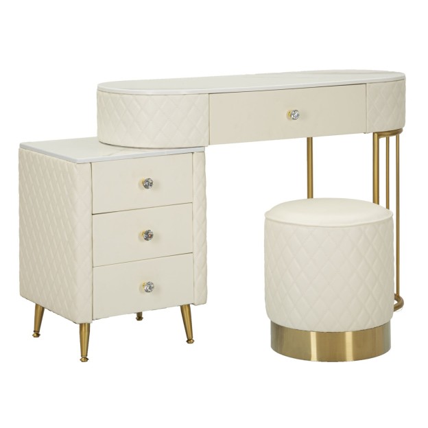 BIROU CU TABURET SHARON ALB 120X40X75 (DIMENSIUNE TABURET Ø36X39) 