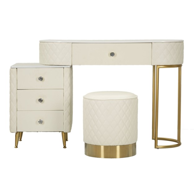 BIROU CU TABURET SHARON ALB 120X40X75 (DIMENSIUNE TABURET Ø36X39) 