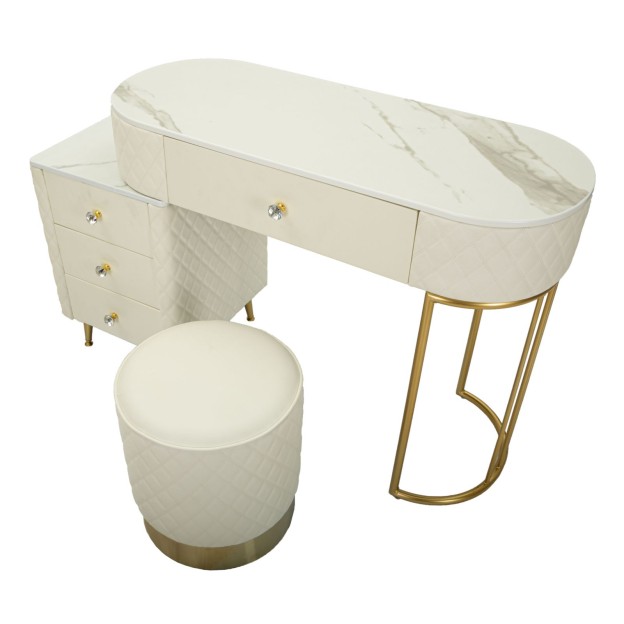 BIROU CU TABURET SHARON ALB 120X40X75 (DIMENSIUNE TABURET Ø36X39) 