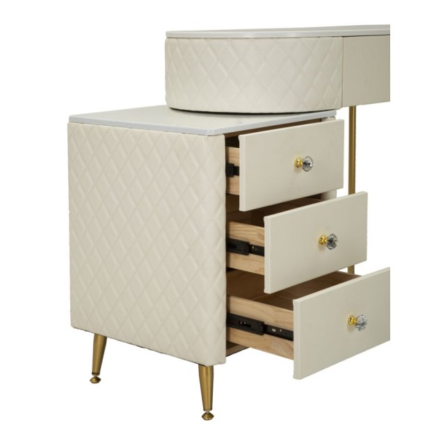 BIROU CU TABURET SHARON ALB 120X40X75 (DIMENSIUNE TABURET Ø36X39) 