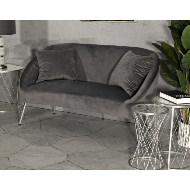 CANAPEA ARGENTIU CU PERNE CM 137X69X79