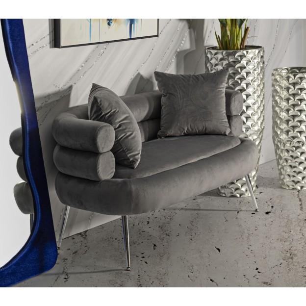 CANAPEA SILVERY PLUS CU PERNE CM 133X68X69