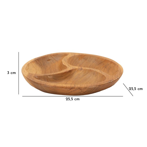 TAVA 3 PARTI  DIN LEMN DE TEC 25,5X3 