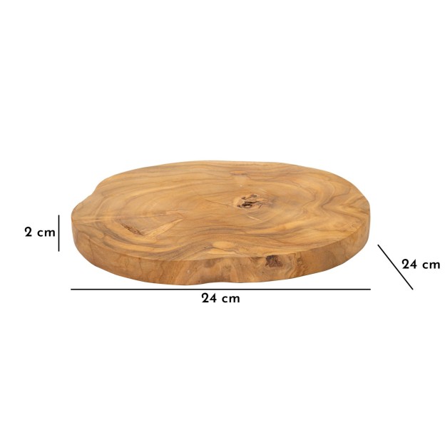 TAVĂ POKON DIN LEMN DE TEC CM Ø 25X2