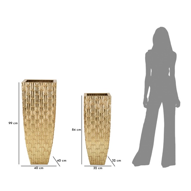 VAZE GLISS SET 2 BUC 40X40X99-32X32X84 