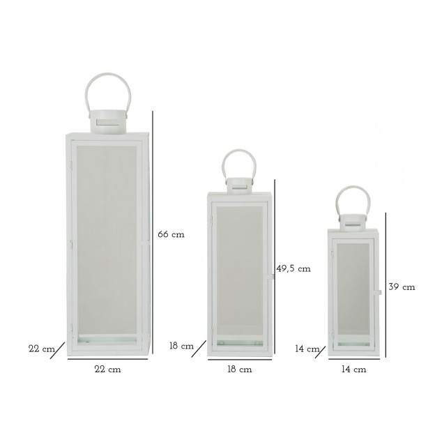 FELINARE ALB SET 3 BUC CM 22X22X66-18X18X49,5-14X14X39 