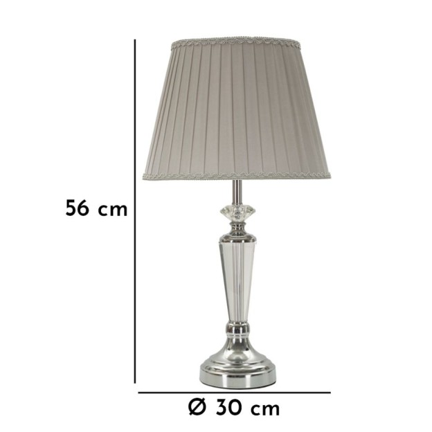 LAMPĂ DE MASA ARGENTIU CM Ø 30X56 