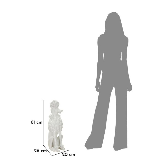 FIGURINA CAINE ALB CM 20X26X61 