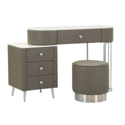 BIROU CU TABURET SHARON GR SILVER 120X40X75 (DIMENSIUNE TABURET Ø36X39)
