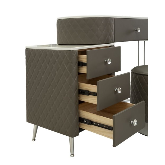 BIROU CU TABURET  SHARON GR SILVER  120X40X75 (DIMENSIUNE TABURET Ø36X39) 