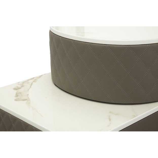 BIROU CU TABURET  SHARON GR SILVER  120X40X75 (DIMENSIUNE TABURET Ø36X39) 