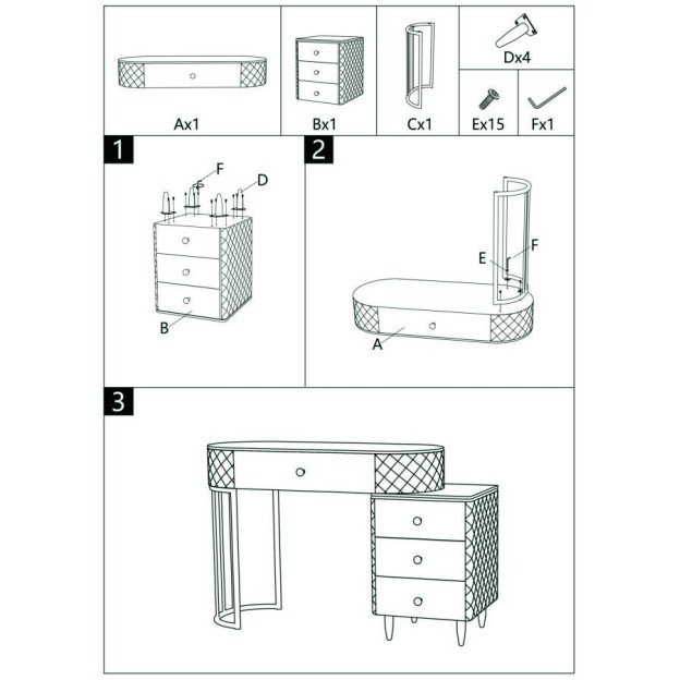 BIROU CU TABURET  SHARON GR SILVER  120X40X75 (DIMENSIUNE TABURET Ø36X39) 