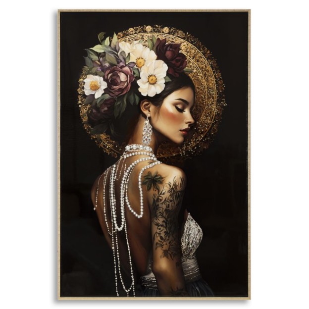 IMPRIMARE PE PÂNZĂ LACURITĂ PERSANĂ CU RAMĂ - A - CM 62X3,5X92 